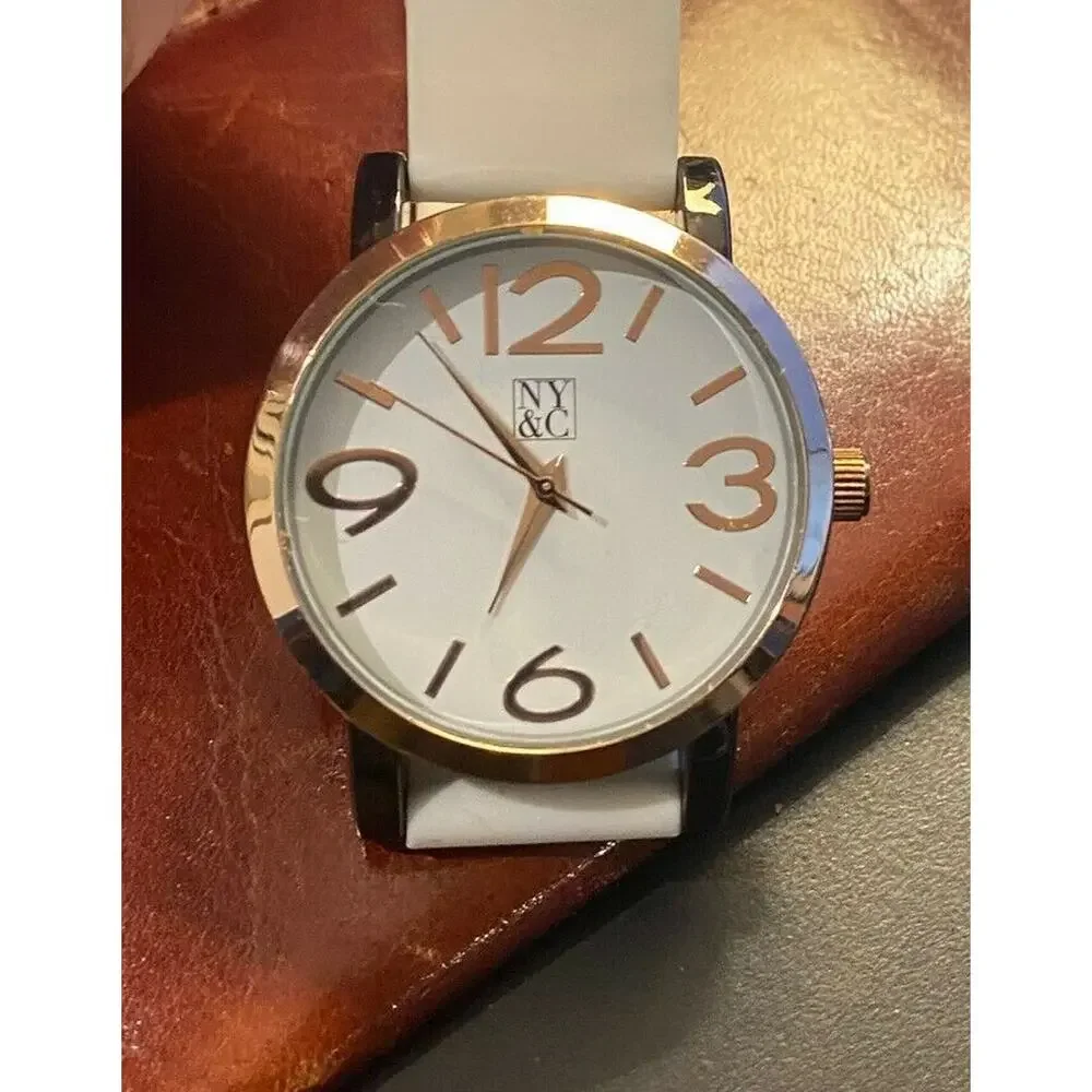 Women's 38mm Gunmetal Tone NY&C Watch, Rose Gold Tone Bezel and Numerals